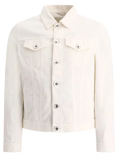 Brunello Cucinelli Light Denim Jacket In White