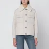 Brunello Cucinelli Light Gray Jacket With Fur Collar In Gray