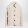 Brunello Cucinelli Quilted Jacket With Shearling Collar And Pockets In Pink