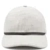 Brunello Cucinelli Curved Brim Panelled Textured Top Button Hat In Light Grey