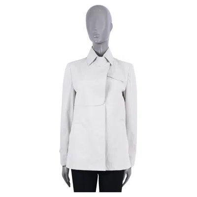 Pre-owned Brunello Cucinelli Light Grey Cotton Trench Style Jacket 44 L In Gray