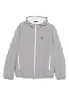 Brunello Cucinelli Nylon Jacket With Hood And Pockets In Gray
