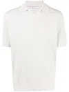 Brunello Cucinelli Cotton Knit Polo Shirt In Light Grey