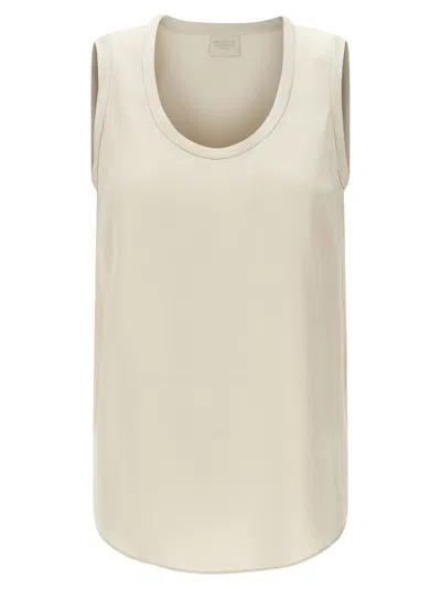 BRUNELLO CUCINELLI BEIGE SILK TOP