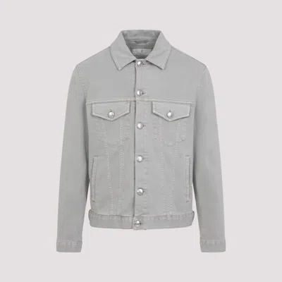 BRUNELLO CUCINELLI LIGHT GREY SHIRT DENIM JACKET