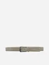Brunello Cucinelli Adjustable Grey Leather Belt With Punch-hole Detailing