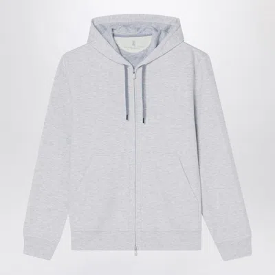 BRUNELLO CUCINELLI LIGHT GREY SWEATSHIRT IN COTTON BLEND