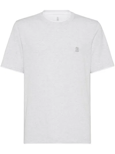 Brunello Cucinelli Light Grey T-shirt In White