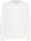 Brunello Cucinelli Light Grey Textured Sweater In Light Grey