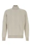 Brunello Cucinelli Light Grey Textured Sweater In Neutral