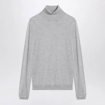 BRUNELLO CUCINELLI BRUNELLO CUCINELLI  LIGHT GREY TURTLENECK IN CASHMERE BLEND