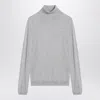 Brunello Cucinelli Light Grey Turtleneck In Cashmere Blend In Gray