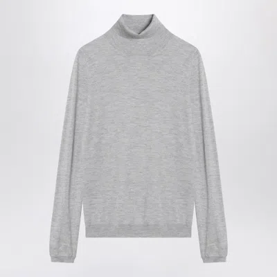 Brunello Cucinelli Light Grey Turtleneck In Cashmere Blend Women In Gray
