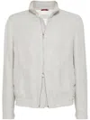 Brunello Cucinelli Water Resistant Linen Blend Jacket For Men In Light Grey
