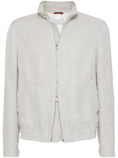 BRUNELLO CUCINELLI LIGHT GREY WATER RESISTANT JACKET