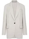 Brunello Cucinelli Wool Blazer In Light Grey