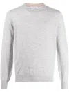 Brunello Cucinelli Light Grey Wool Sweater In Grey
