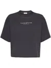 Brunello Cucinelli Cropped Touched By Nature T-shirt In Grey