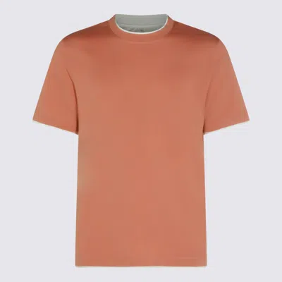 Brunello Cucinelli Light Orange Cotton T-shirt