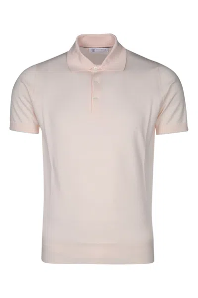 BRUNELLO CUCINELLI LIGHT PINK COTTON POLO