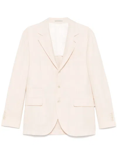 Brunello Cucinelli Light Pink Single-breasted Blazer In Neutral