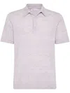 Brunello Cucinelli Light Purple Knitted Polo In Multicolor