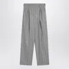 Brunello Cucinelli Pleated Stripe Wide-leg Pants In Grey