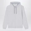 Brunello Cucinelli Double French Terry Zip-up Hooded Sweatshirt In Blue