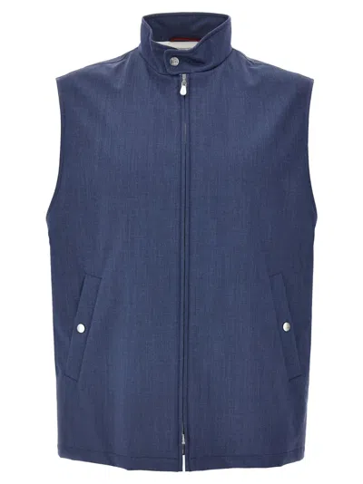 BRUNELLO CUCINELLI BRUNELLO CUCINELLI LIGHTLY PADDED WOOL VEST WITH ZIP