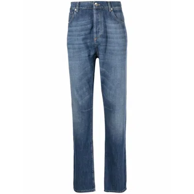 Brunello Cucinelli Light-wash Straight-leg Jeans In Blue