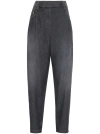 Brunello Cucinelli High-waisted Tapered Jeans In Black  