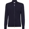 Brunello Cucinelli Wool And Cashmere Blend Cardigan In Blue