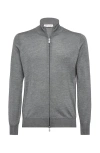 Brunello Cucinelli Men's Cashmere And Silk Lightweight Cardigan With Zipper In Dark Grey