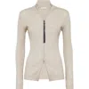 Brunello Cucinelli Cashmere-blend Zip-front Top In Desert