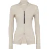 Brunello Cucinelli Cashmere-blend Zip-front Top In Desert