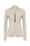 Brunello Cucinelli Cashmere-blend Zip-front Top In Neutral