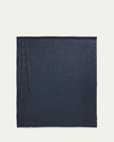 Brunello Cucinelli Lightweight Cashmere-blend Scarf In Blue