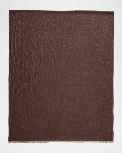 Brunello Cucinelli Lightweight Cashmere-blend Scarf In Brown