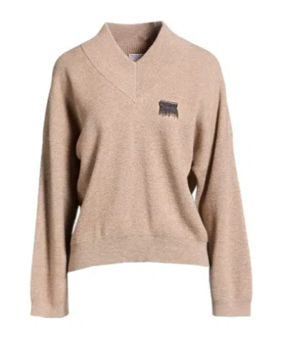Brunello Cucinelli Lightweight Cashmere Knit Sweater In Brown