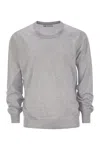 Brunello Cucinelli Wool Cashmere Crewneck Sweater In Light Grey