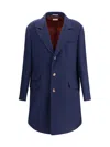 Brunello Cucinelli Lightweight Cloth Coat In Blue