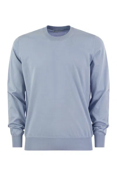 Brunello Cucinelli Lightweight Cotton Jersey In Blue