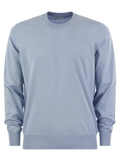 Brunello Cucinelli Lightweight Cotton Jersey In Light Blue