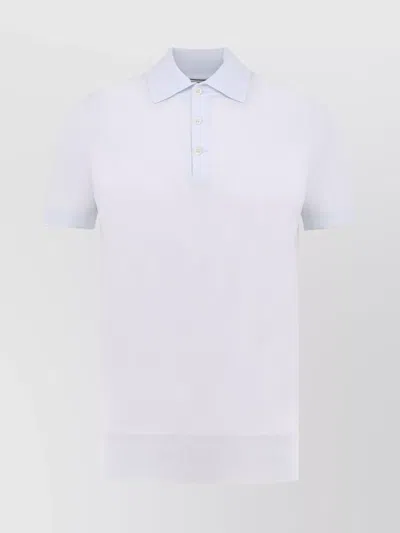 Brunello Cucinelli Lightweight Cotton Knit Polo Shirt In White
