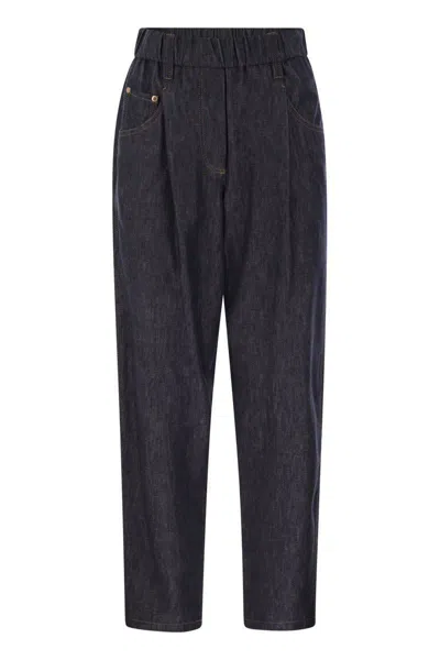 Brunello Cucinelli Lightweight Denim Five-pocket Trousers In Blue