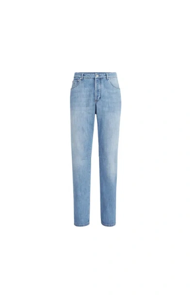 Brunello Cucinelli Lightweight Denim Five-pocket Trousers In Blue