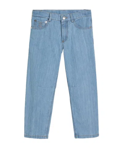 Brunello Cucinelli Kids' Lightweight Denim Five-pocket Trousers In Blue