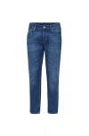 Brunello Cucinelli Relaxed Fit Denim Pants With Tapered Leg In Blue