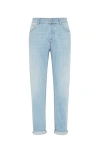 Brunello Cucinelli Lightweight Denim Trousers In Blue