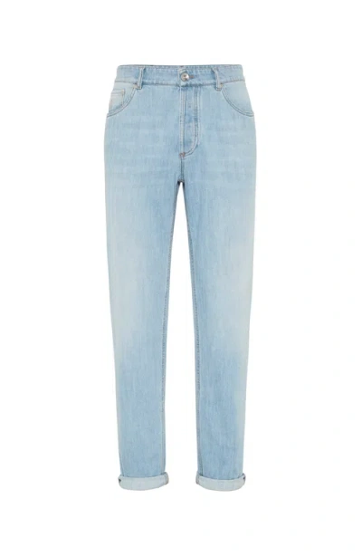 Brunello Cucinelli Lightweight Denim Trousers In Light Denim